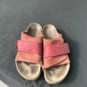 Birkenstock Men's Red Suede Sandals